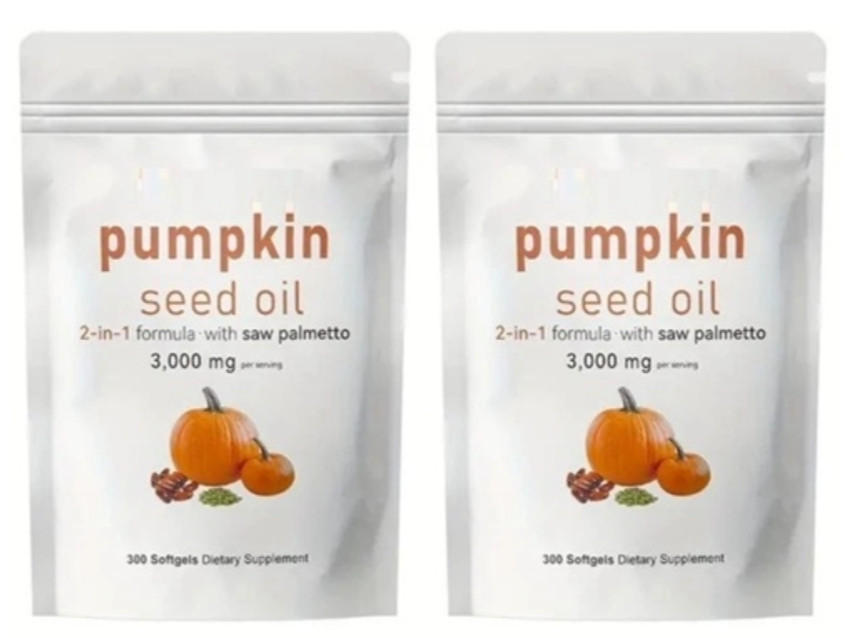 Pumpkin Seed Oil Saw Palmetto 3000mg 2X300gel Cold Press Virgin Oil Phytosterols