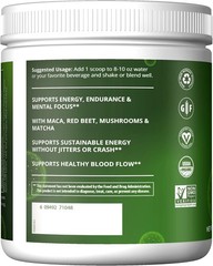 Plant-Based Pre-Workout Energy with 150mg Caffeine & Adaptogens – 20 Servings