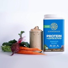 Sunwarrior Warrior Blend Protein Greens Powder Chocolate Flavored 30 Servings