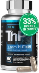 T-Hero Platinum Testosterone Booster – Energy, Muscle & Male Performance, 60ct