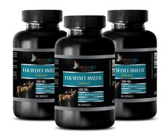 Deer Antler Velvet Extract Powder – Elk Velvet Antler 500mg (90 Capsules, 3 Bot)