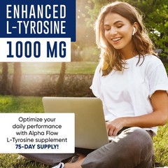 Alpha Flow L Tyrosine 1000MG Capsules – 150 Count (Pack of 1), Red