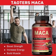 Maca Capsules 8050mg | 60 Caps | Red, Yellow, Black Maca | Ginseng, Tribulus