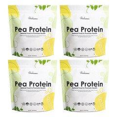 100% Pure Pea Protein Powder, 80% Protein Content, Unflavored, Vegan-1.8lbx4