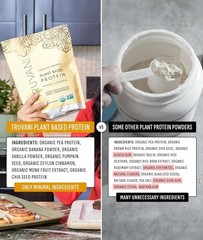 Truvani Vegan Pea Protein Powder | Banana Cinnamon | 20g Organic Plant Based Pro