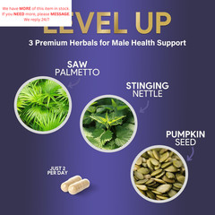 Prostate Health Supplements for Men – 3X Strength with 60 Count (Pack of 1)