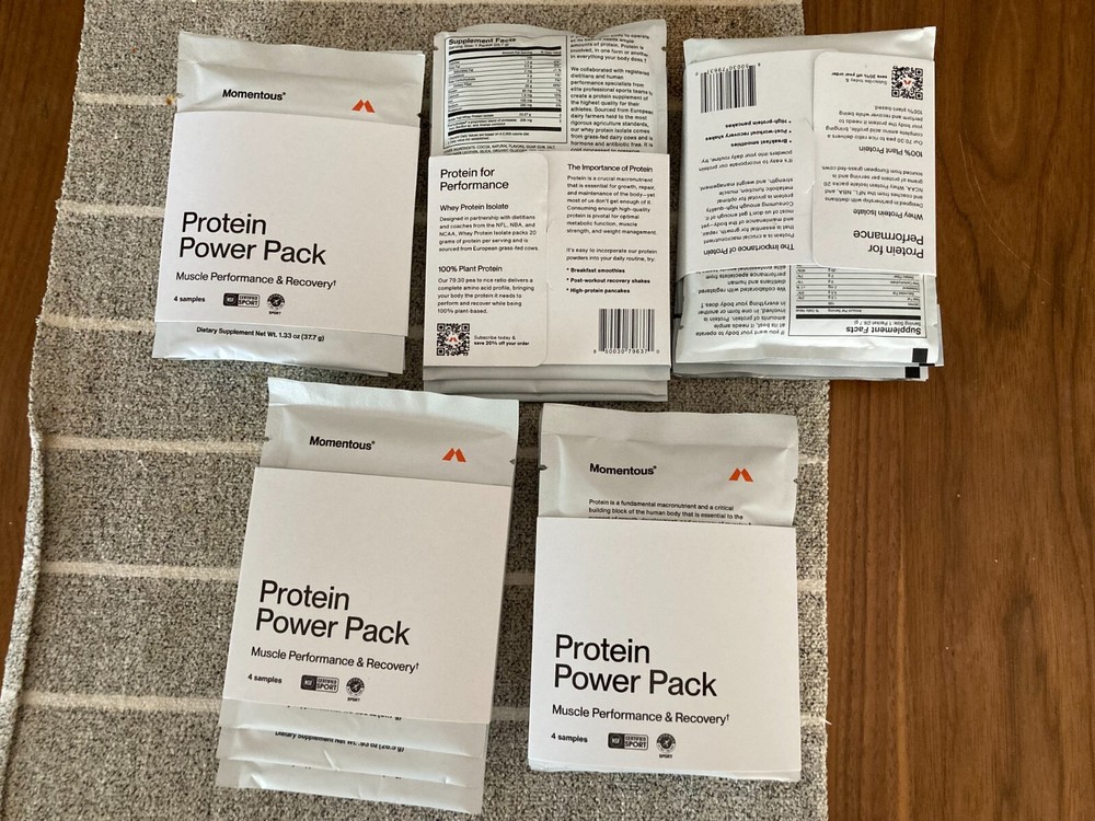 Momentous Protein Powder Travel Packs 20 Servings Variety Pack EXP 05/2026