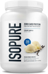 Zero Carb 100% Pure Whey Isolate Protein Powder, Lactose Free, Gluten Free, with