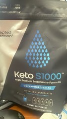 Adapted Nutrition Keto S1000 Electrolyte Unflavored CLOSEOUT DATE BESTBY 7/2025