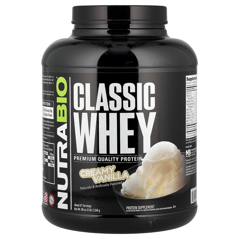 CLASSIC WHEY BY NUTRABIO 5LB CREAMY VANILLA FLAVOR