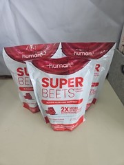 3x HumanN SuperBeets pomegranate berry Soft Chews – Total 180 Heart Health