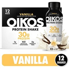 Oikos Vanilla Protein Shake 30g High Protein Low Sugar 12 Pack 12 fl oz