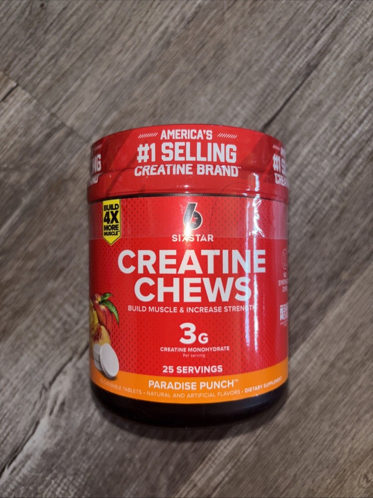 Six Star Pro Nutrition Creatine 3g Chews, Paradise Punch, 75 Count