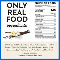 JUST INGREDIENTS Vanilla Protein Powder 15 Servings 22g Grass Fed Whey 2PK