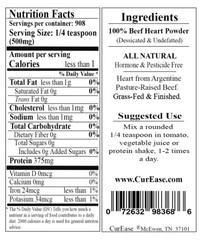 ORGANIC Argentine Desiccated BEEF HEART POWDER UNDEFATTED ~ POUND 1 Lb 453 grams
