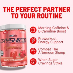 EHP Labs OxyShred Gummies – Pre Workout Gummies & Energy Chews with 100mg Caf…