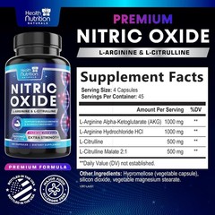 Nitric Oxide Booster w/ L-Arginine 2560mg Highest Potency Muscle Pump Supplement