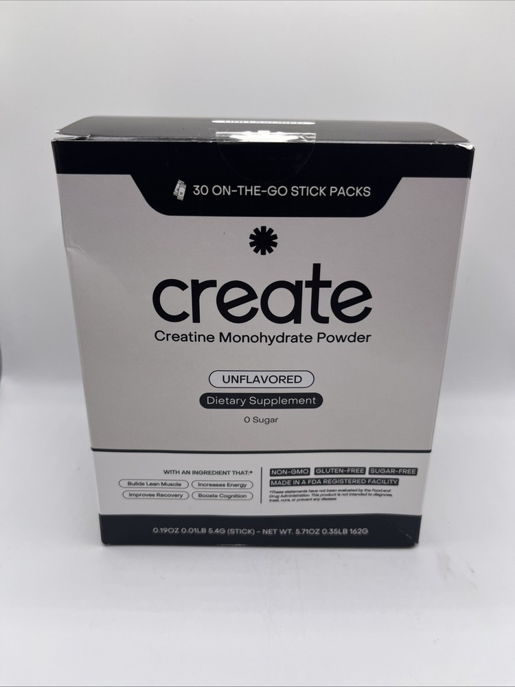 Create Single Serve Creatine Monohydrate Powder 30 Stick Packs.EXP 8/27 FREE 🛳️
