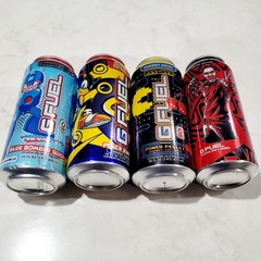 Limited Edition Megaman Sonic Pacman Pewdipie GFuel Energy Drink Can 16oz 4 pack
