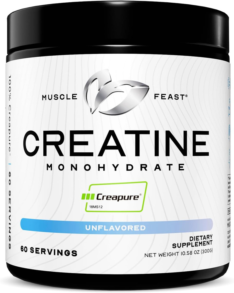 Creapure Creatine Monohydrate Powder, Vegan Keto Friendly Gluten-Free, Mass G…