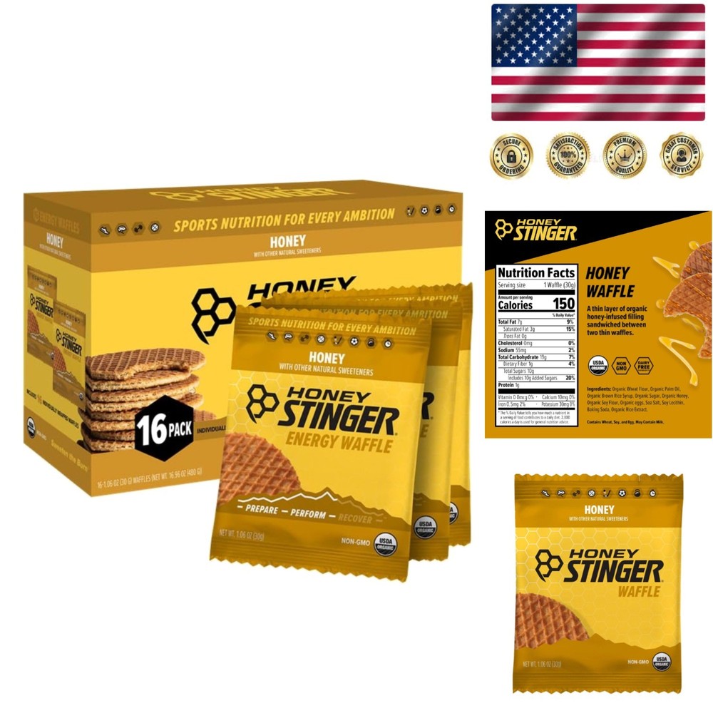Performance-Enhancing Organic Honey Waffles – 16 Count for Pre/Post Workout Fuel