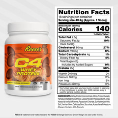 C4 Whey Protein Powder, Reese’S Peanut Butter Cup Flavor, 25G of Protein, 18 Ser
