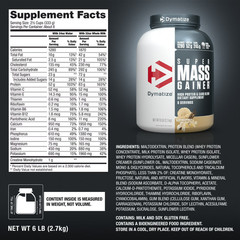 Dymatize Super Mass Gainer Protein Powder, 52g Protein, Gourmet Vanilla, 6 lbs