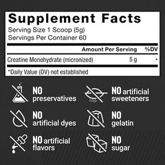FORCE FACTOR Creatine Monohydrate, Creatine Powder for Muscle Gain, More Strengt
