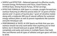 VMI Sports KXR SPORT Preworkout 8oz Size (30 Serv) Peach 🍑 Rings BEST BY 11/26