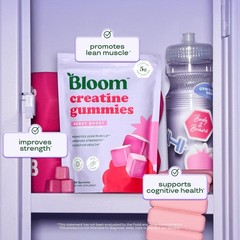 Bloom Creatine Monohydrate Gummies, 5g Per Serving, Sugar Free Creatine Gummy fo