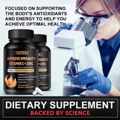 Vitamin C + Zinc + Ashwagandha 120 Capsules, Specially Selected Plant Extracts