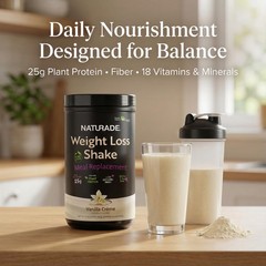 Plant-Based Meal Replacement Shake 25G Complete Protein Fiber 18 Vitamins