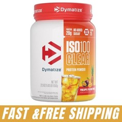 Dymatize ISO100 Clear 20g Protein Powder, Pineapple Passion Punch, 22.9 oz. USA