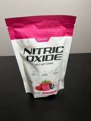 SNAP Supplements Nitric Oxide Beet Soft Chews with CoQ10, Mixed Berry Flavor, 60