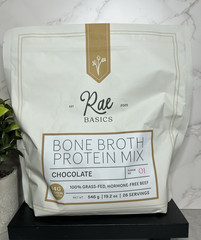 Rae Basics Bone Broth Protein Powder Chocolate 19.2oz 26 Serv Exp 07/27