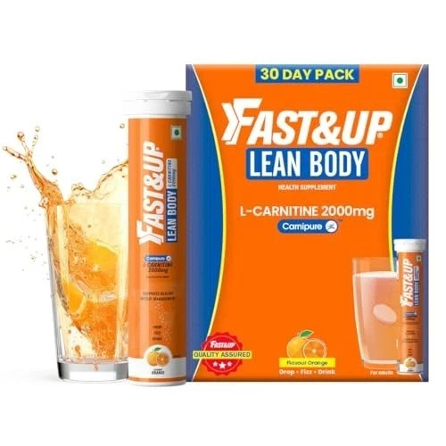 Fast&Up L-Carnitine 2000mg Carnipure Effervescent Orange 20 Tabs x3 Free Ship