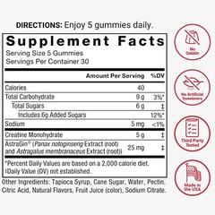 Fast-Absorbing Mixed Berry Creatine Gummies – 5g Dose for Strength, 150 Count