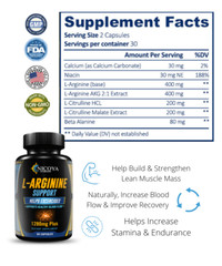 Nitric Oxide L-Arginine-Pump Workout Enhancer, Muscle Recovery, Energy & Stamina