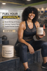 Nutriplus+ Pre-Workout Tropical Mix Powder 200g | Energy Focus Performance