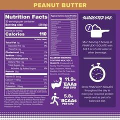 FINAFLEX ISOLATE, Peanut Butter 2 lb 25 Grams of Iso Protein Per Serving M…