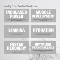 HEARTHY FOODS Creatine Monohydrate Micronized Powder 500G – 100 Servings, 5000mg