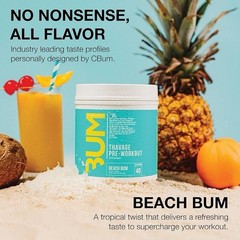 RAW Pre Workout Powder Thavage Beach Bum Sports Nutrition Supplement 40 Servings
