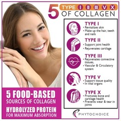 Multi Collagen Peptides-90 Capsules-Type I,II,III,V,X Anti-Aging Collagen Pills
