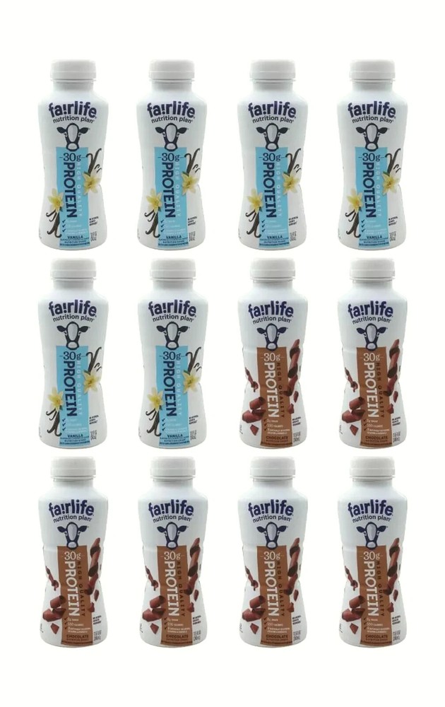 Fairlife Nutrition Plan High Protein Shake Chocolate & Vanilla – Variety 12 Pack