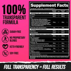 Superhuman Extreme High Stim Pre Workout Powder, Beta Alanine, L-Taurine & 356Mg