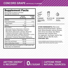 Concord Grape Amino Energy – Pre Workout with BCAA, Anytime Formula, 1.29 lb