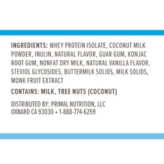 Primal Kitchen Vanilla Coconut Whey Protein Powder 10g Protein Keto Friendly