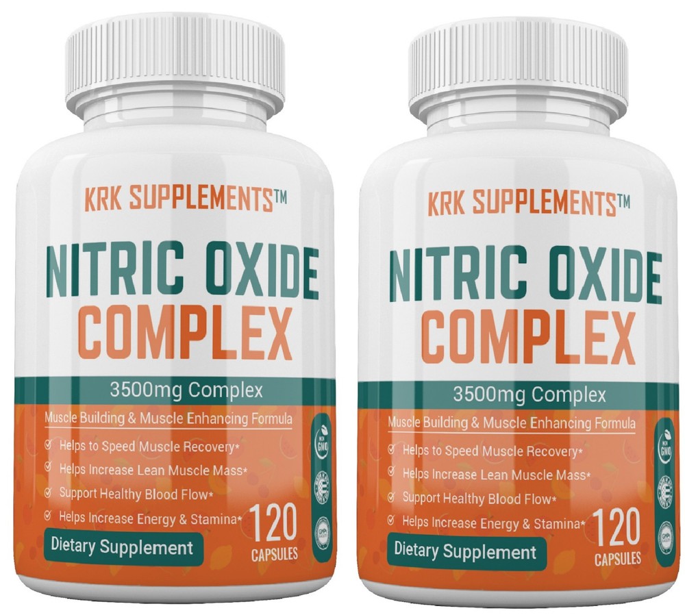 2 Bottles Nitric Oxide Complex 3500mg L-Arginine AAKG Muscle Pump Growth Pills