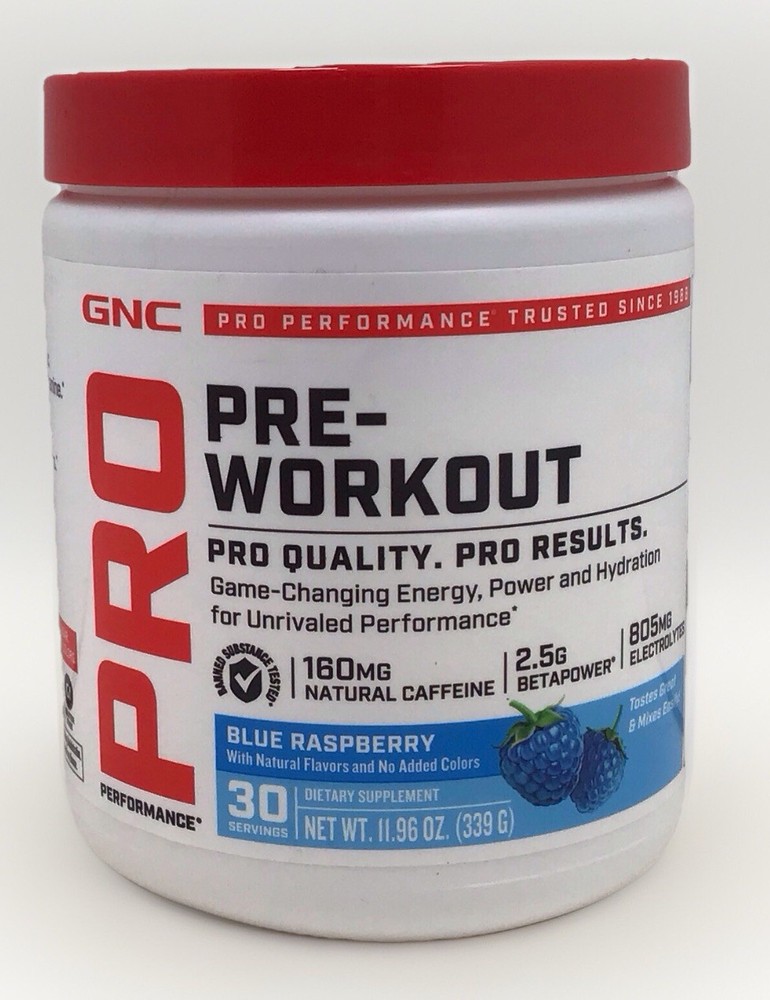 GNC PRO PRE-WORKOUT BLUE RASPBERRY 30 SERVINGS EXP 01/2027