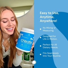 Create Creatine Gummies 1.5g Focus Strength Endurance Vegan Blue Raspberry 90ct